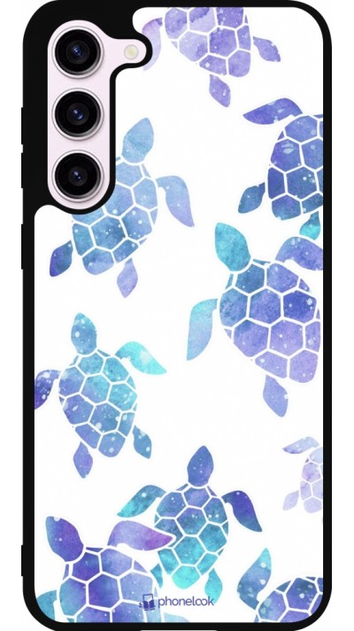 Samsung Galaxy S23+ Case Hülle - Silikon schwarz Turtles pattern watercolor