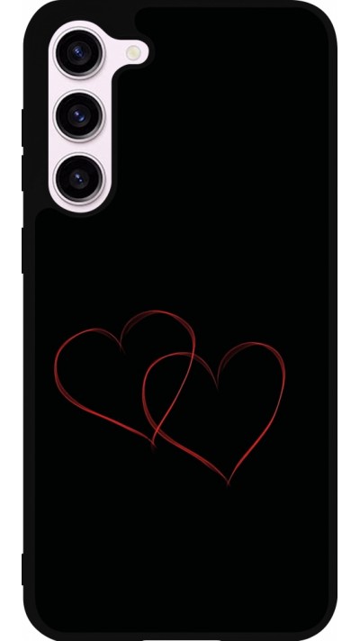 Samsung Galaxy S23+ Case Hülle - Silikon schwarz Valentine 2023 attached heart