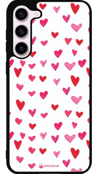 Samsung Galaxy S23+ Case Hülle - Silikon schwarz Valentine 2022 Many pink hearts