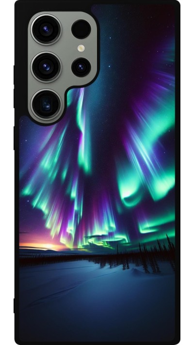 Samsung Galaxy S23 Ultra Case Hülle - Silikon schwarz Funkelndes Nordlicht