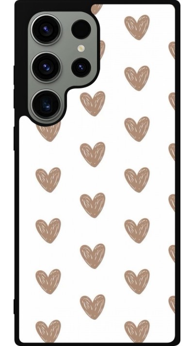 Samsung Galaxy S23 Ultra Case Hülle - Silikon schwarz Autumn 2024 brown hearts