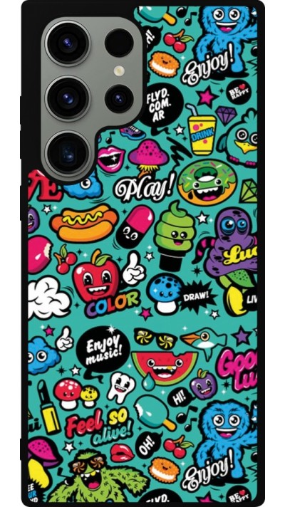 Samsung Galaxy S23 Ultra Case Hülle - Silikon schwarz Cartoons old school