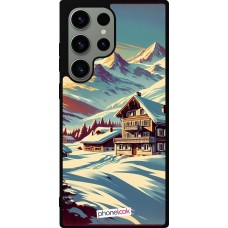 Samsung Galaxy S23 Ultra Case Hülle - Silikon schwarz Chalet Berg verschneit