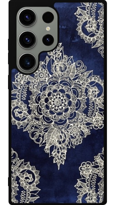 Samsung Galaxy S23 Ultra Case Hülle - Silikon schwarz Cream Flower Moroccan