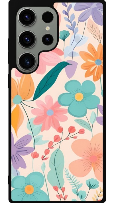 Samsung Galaxy S23 Ultra Case Hülle - Silikon schwarz Easter 2024 spring flowers