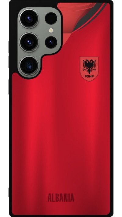 Coque Samsung Galaxy S23 Ultra - Silicone rigide noir Maillot de football Albanie personnalisable