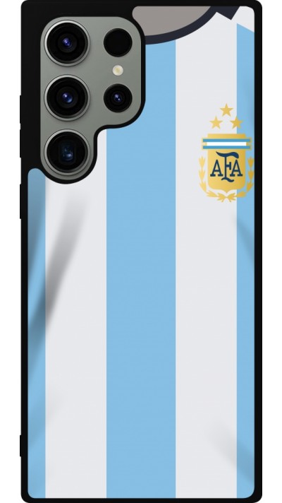 Samsung Galaxy S23 Ultra Case Hülle - Silikon schwarz Argentinien 2022 personalisierbares Fussballtrikot