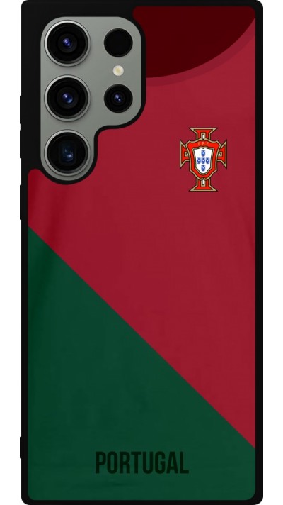 Samsung Galaxy S23 Ultra Case Hülle - Silikon schwarz Fussballtrikot Portugal2022