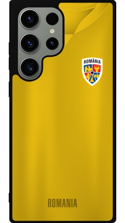 Coque Samsung Galaxy S23 Ultra - Silicone rigide noir Maillot de football Roumanie