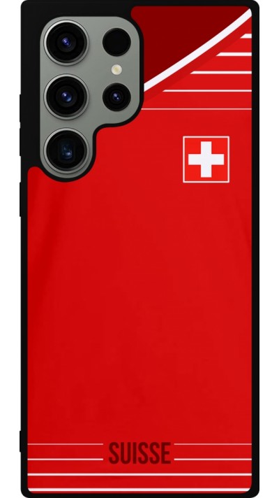 Samsung Galaxy S23 Ultra Case Hülle - Silikon schwarz Football shirt Switzerland 2022