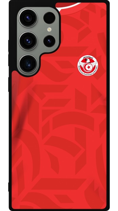 Samsung Galaxy S23 Ultra Case Hülle - Silikon schwarz Tunesien 2022 personalisierbares Fussballtrikot