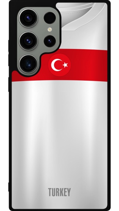 Coque Samsung Galaxy S23 Ultra - Silicone rigide noir Maillot de football Turquie personnalisable