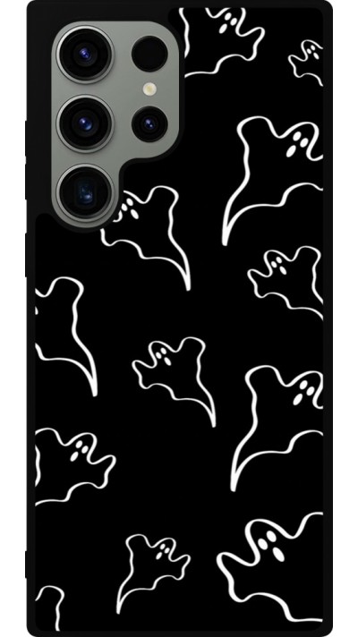 Samsung Galaxy S23 Ultra Case Hülle - Silikon schwarz Halloween 2024 black and white ghosts