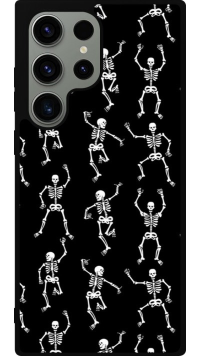 Samsung Galaxy S23 Ultra Case Hülle - Silikon schwarz Halloween 2024 dancing skeleton