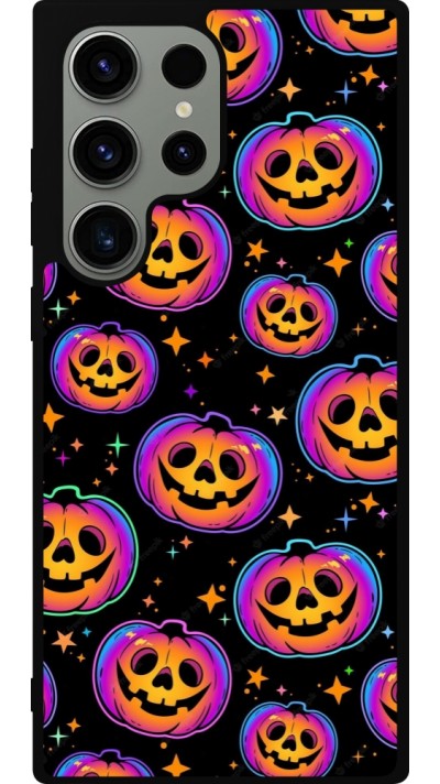 Samsung Galaxy S23 Ultra Case Hülle - Silikon schwarz Halloween 2024 rainbow pumpkins