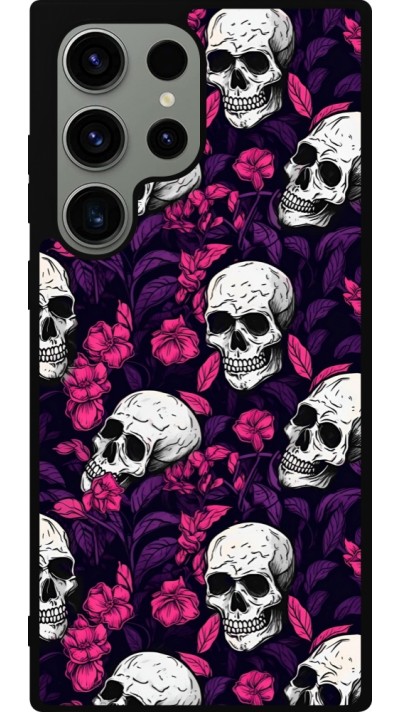 Samsung Galaxy S23 Ultra Case Hülle - Silikon schwarz Halloween 2024 romantic skulls