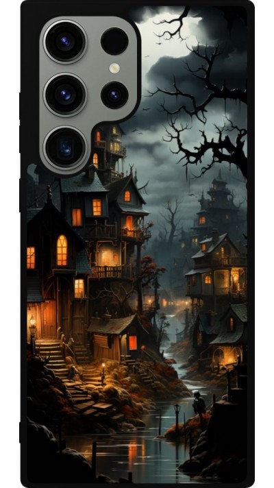 Samsung Galaxy S23 Ultra Case Hülle - Silikon schwarz Halloween 2024 scary town