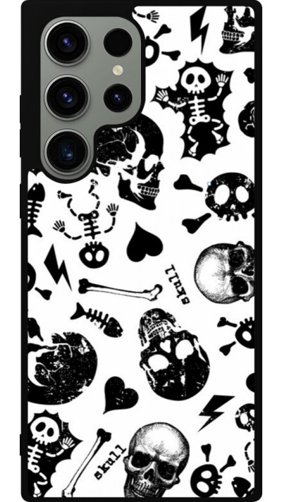 Samsung Galaxy S23 Ultra Case Hülle - Silikon schwarz Halloween 2024 skeleton mix