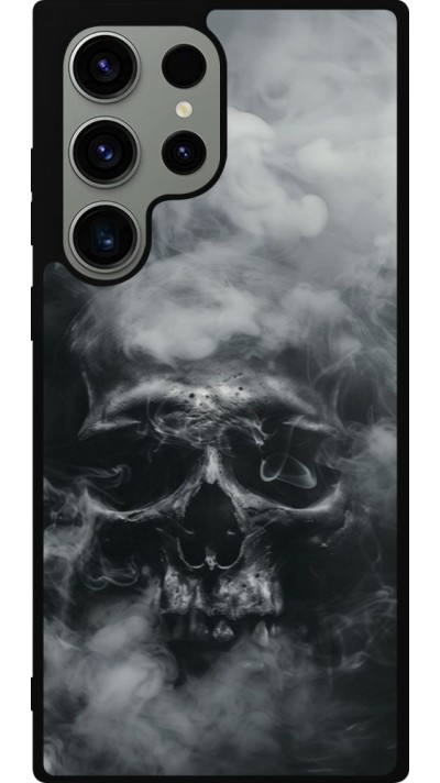 Samsung Galaxy S23 Ultra Case Hülle - Silikon schwarz Halloween 2024 smoky skull