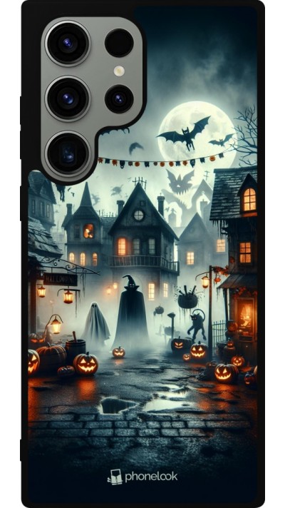 Samsung Galaxy S23 Ultra Case Hülle - Silikon schwarz Halloween Spukstadt