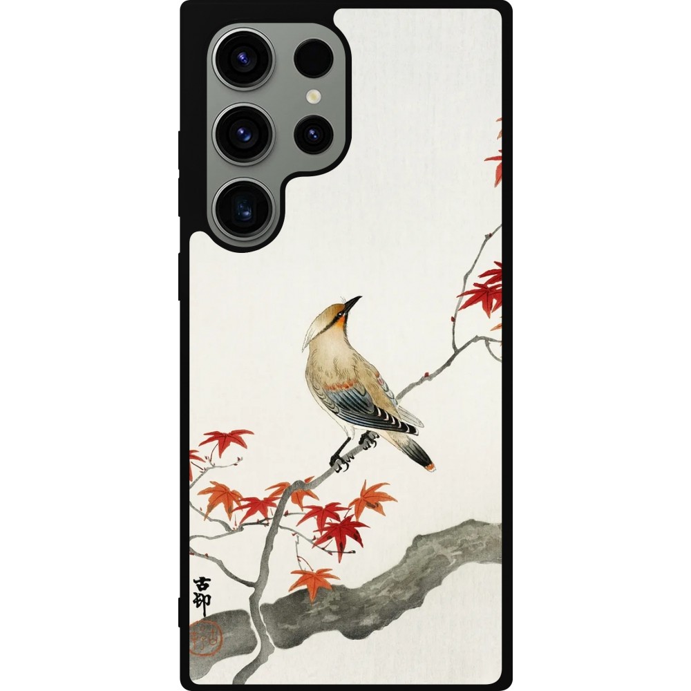 Samsung Galaxy S23 Ultra Case Hülle - Silikon schwarz Japanese Bird