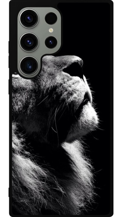 Samsung Galaxy S23 Ultra Case Hülle - Silikon schwarz Lion looking up