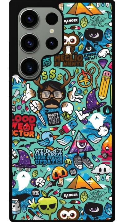 Samsung Galaxy S23 Ultra Case Hülle - Silikon schwarz Mixed Cartoons Turquoise