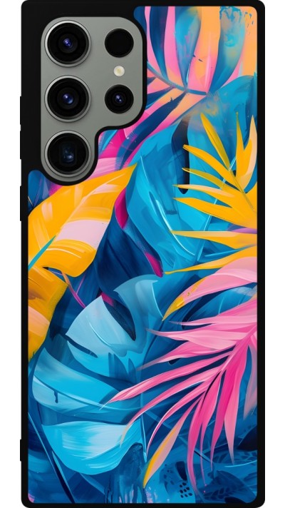 Samsung Galaxy S23 Ultra Case Hülle - Silikon schwarz Palms Blue