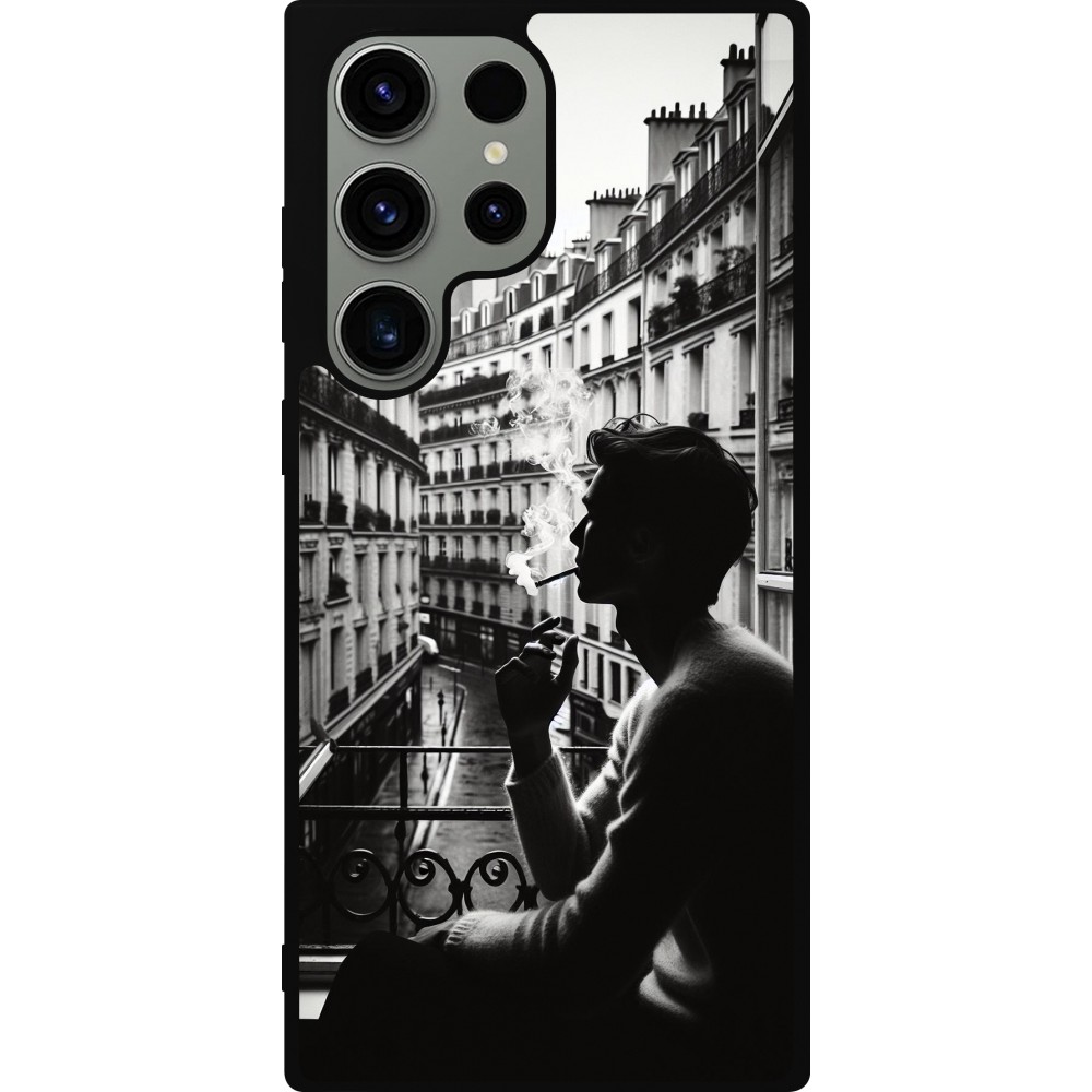 Samsung Galaxy S23 Ultra Case Hülle - Silikon schwarz Parisian Smoker