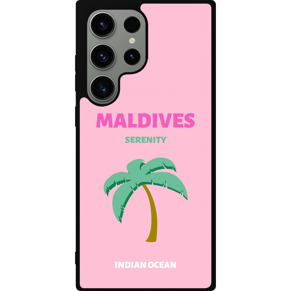 Samsung Galaxy S23 Ultra Case Hülle - Silikon schwarz Pop Summer Destination Maldives