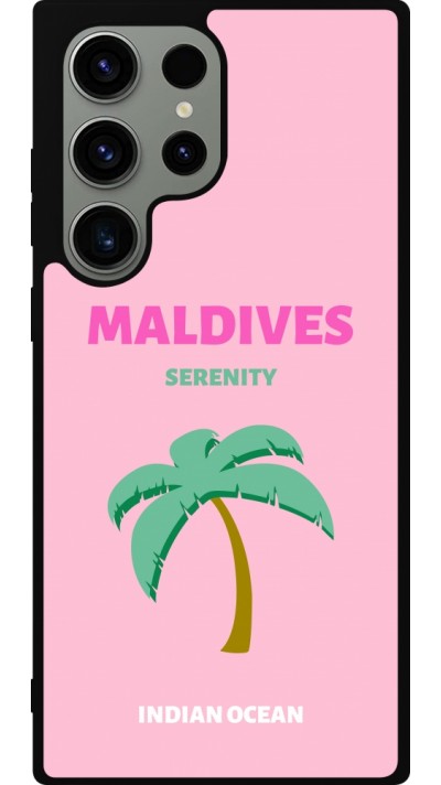 Samsung Galaxy S23 Ultra Case Hülle - Silikon schwarz Pop Summer Destination Maldives