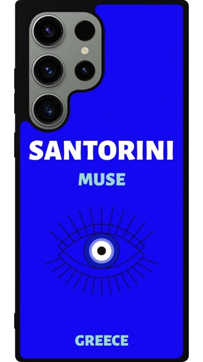 Samsung Galaxy S23 Ultra Case Hülle - Silikon schwarz Pop Summer Destination Santorini