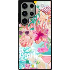 Samsung Galaxy S23 Ultra Case Hülle - Silikon schwarz Preppy Collage Aloha