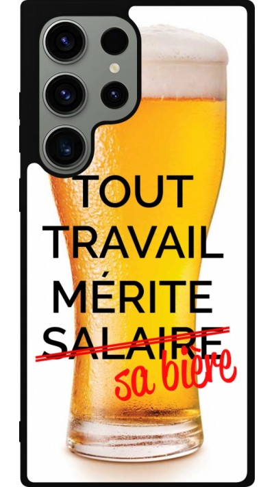 Samsung Galaxy S23 Ultra Case Hülle - Silikon schwarz Tout travail mérite sa bière