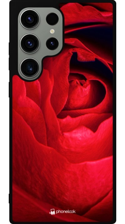 Samsung Galaxy S23 Ultra Case Hülle - Silikon schwarz Valentine 2022 Rose