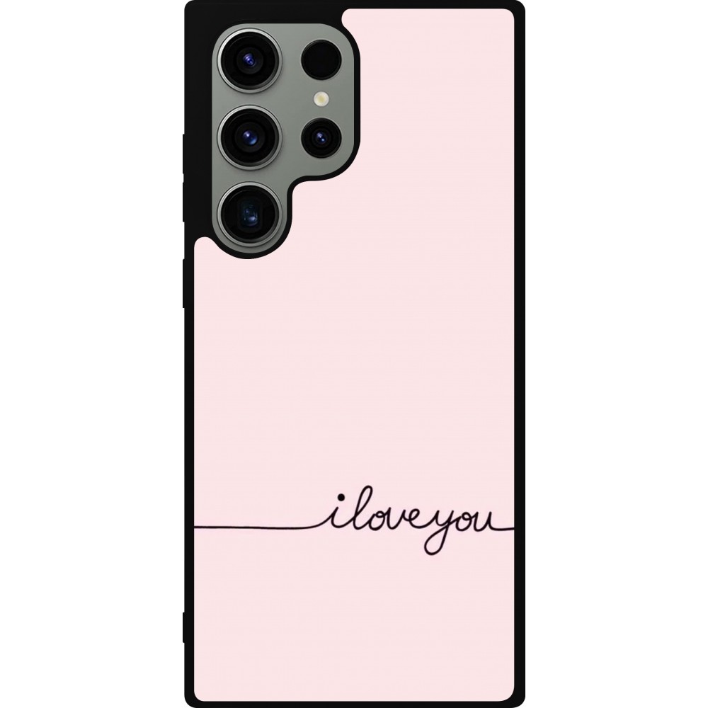 Samsung Galaxy S23 Ultra Case Hülle - Silikon schwarz Valentine 2023 i love you writing