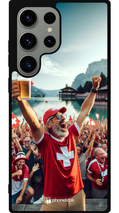 Samsung Galaxy S23 Ultra Case Hülle - Silikon schwarz Schweizer Sieg Fanzone Euro 2024