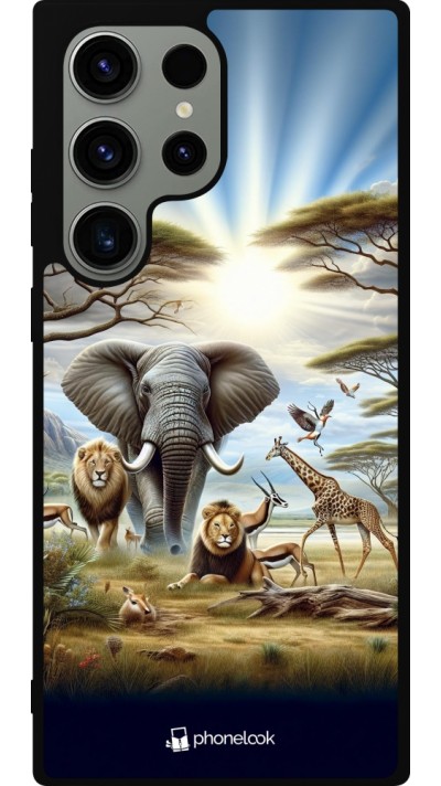 Samsung Galaxy S23 Ultra Case Hülle - Silikon schwarz Afrikanisches Wildleben