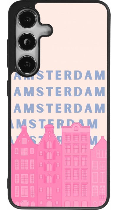 Samsung Galaxy S24 Case Hülle - Silikon schwarz Amsterdam Pink Print