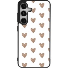 Samsung Galaxy S24 Case Hülle - Silikon schwarz Autumn 2024 brown hearts