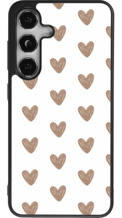 Samsung Galaxy S24 Case Hülle - Silikon schwarz Autumn 2024 brown hearts