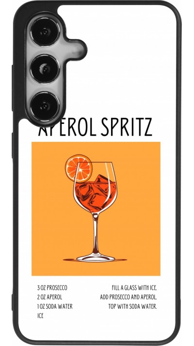 Samsung Galaxy S24 Case Hülle - Silikon schwarz Cocktail Rezept Aperol Spritz