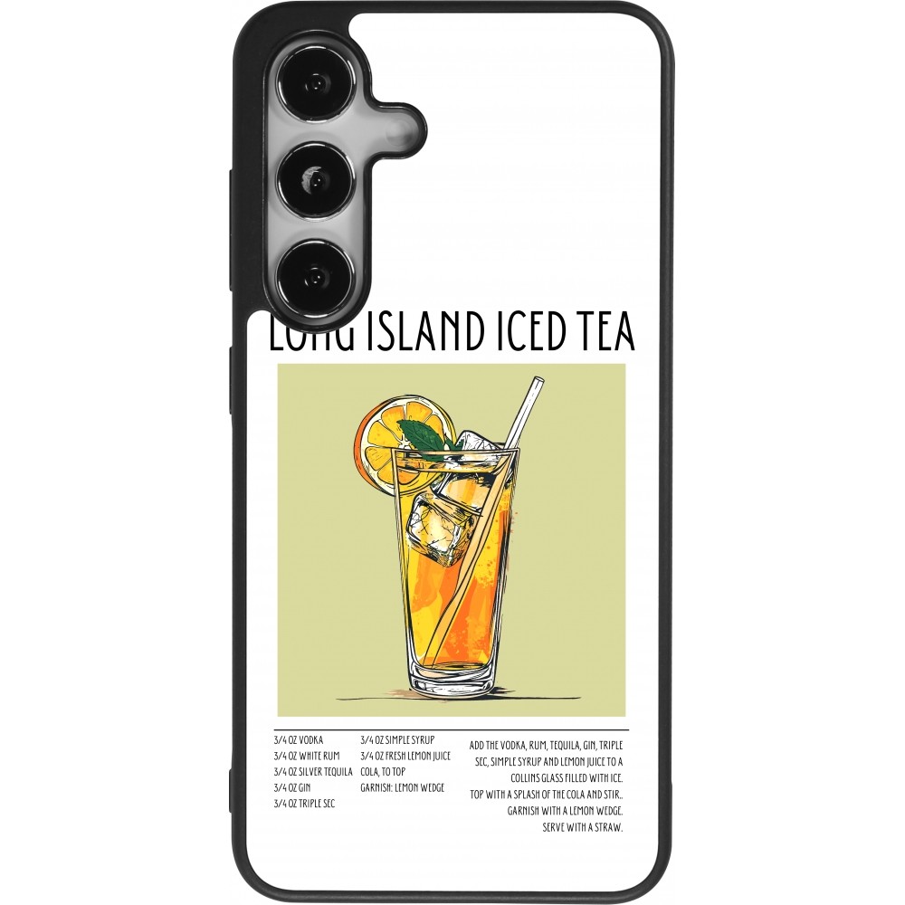 Samsung Galaxy S24 Case Hülle - Silikon schwarz Cocktail Rezept Long Island Ice Tea