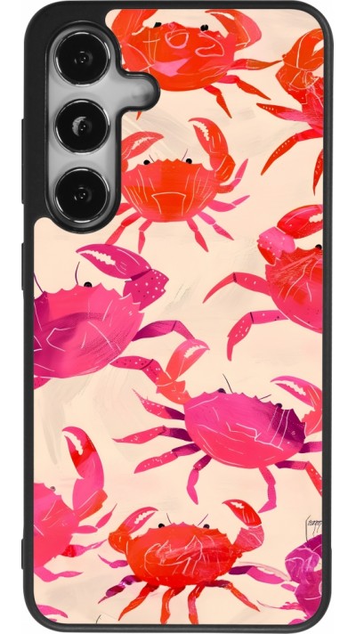 Coque Samsung Galaxy S24 - Silicone rigide noir Crabs Paint