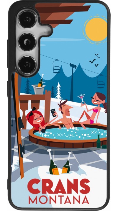 Samsung Galaxy S24 Case Hülle - Silikon schwarz Crans-Montana Mountain Jacuzzi