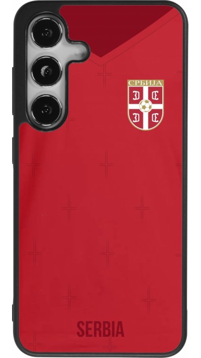 Samsung Galaxy S24 Case Hülle - Silikon schwarz Serbien 2022 personalisierbares Fussballtrikot