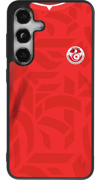 Samsung Galaxy S24 Case Hülle - Silikon schwarz Tunesien 2022 personalisierbares Fussballtrikot