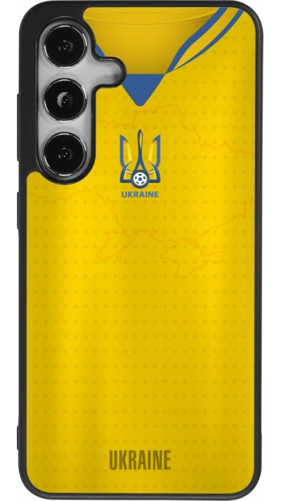 Coque Samsung Galaxy S24 - Silicone rigide noir Maillot de football Ukraine