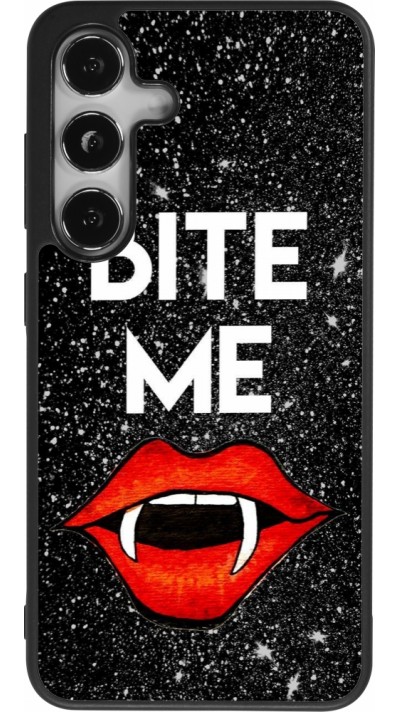 Samsung Galaxy S24 Case Hülle - Silikon schwarz Halloween 2024 bite me