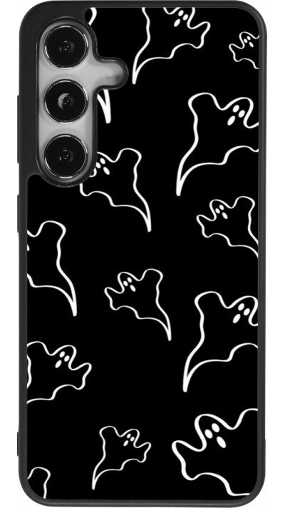 Samsung Galaxy S24 Case Hülle - Silikon schwarz Halloween 2024 black and white ghosts